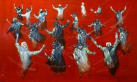 Hussain Chandio, 36 x 60 Inch, Acrylic on Canvas, Figurative Painting-AC-HC-103